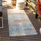 CARBONHILL Buitenkleed I In & Outdoor Boho Weerbestendig Tapijt, Duurzaam, Terras, Balkon, Veranda, Keuken, Tuin I Rood, Blauw