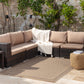 SABRENA Buitenkleed met Jute-Look I In & Outdoor Boho Weerbestendig Tapijt, Terras, Balkon, Veranda, Keuken, Tuin I Beige, Zwart