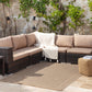 JEANNETTA Buitenkleed met Jute-Look I In & Outdoor Boho Weerbestendig Tapijt, Terras, Balkon, Veranda, Keuken, Tuin I Beige, Zwart