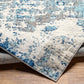 LEAH Abstract Vloerkleed I Woonkamer, Slaapkamer I Marmer Look, Laagpolig Design Tapijt, Onderhoudsvriendelijk I Blauw, Grijs, Wit