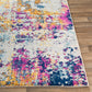 LEAH Abstract Vloerkleed I Woonkamer, Slaapkamer I Marmer Look, Laagpolig Design Tapijt, Onderhoudsvriendelijk I Blauw, Geel, Roze