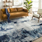 DOLE Abstract Vloerkleed I Loper Gang, Hal- Woonkamer I Marmer Look, Laagpolig Design Tapijt, Onderhoudsvriendelijk I Blauw, Wit, Grijs